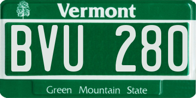 VT license plate BVU280
