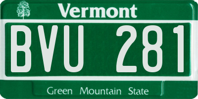 VT license plate BVU281