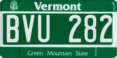 VT license plate BVU282