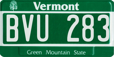 VT license plate BVU283