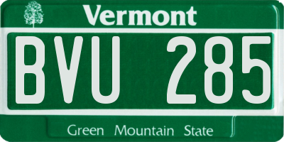 VT license plate BVU285