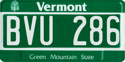VT license plate BVU286
