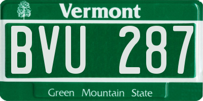 VT license plate BVU287