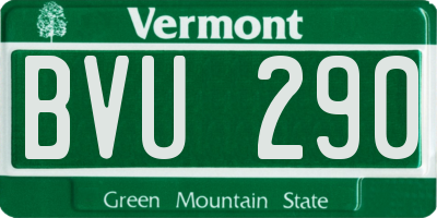VT license plate BVU290