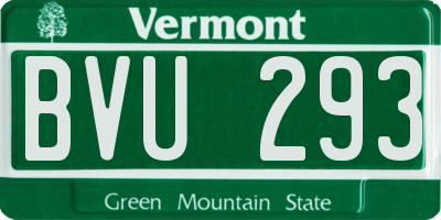 VT license plate BVU293