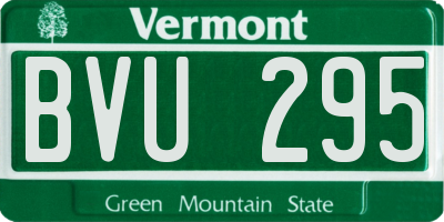 VT license plate BVU295