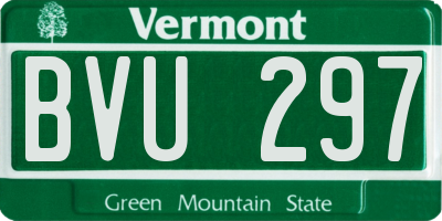 VT license plate BVU297