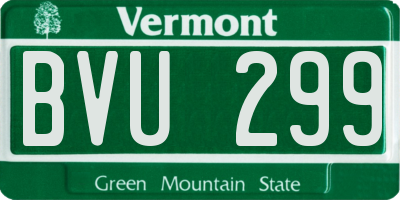 VT license plate BVU299