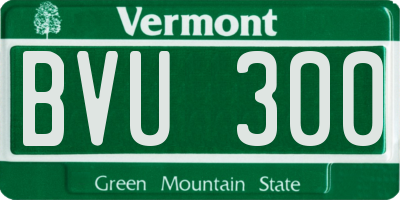 VT license plate BVU300