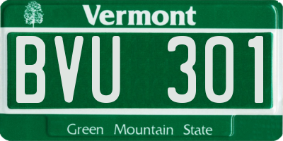 VT license plate BVU301