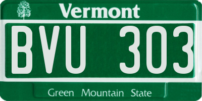 VT license plate BVU303