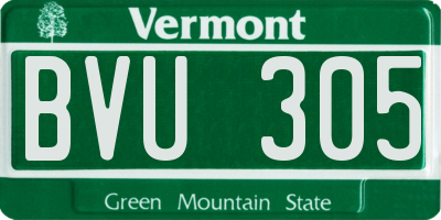 VT license plate BVU305