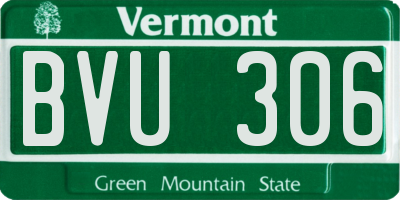 VT license plate BVU306