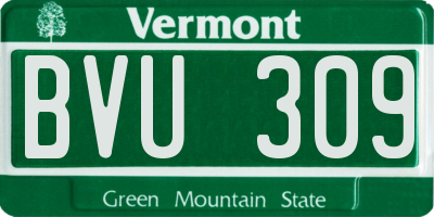 VT license plate BVU309