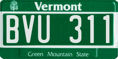 VT license plate BVU311
