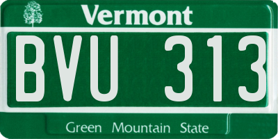 VT license plate BVU313