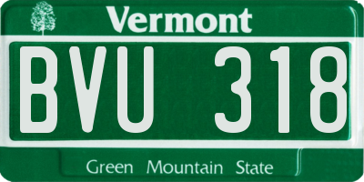 VT license plate BVU318