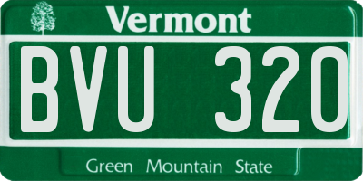 VT license plate BVU320