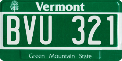 VT license plate BVU321