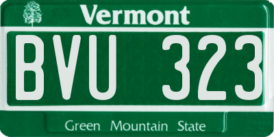 VT license plate BVU323