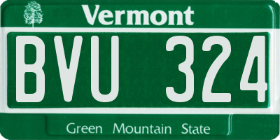 VT license plate BVU324