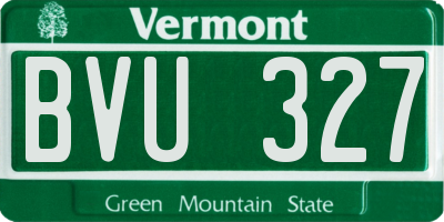 VT license plate BVU327