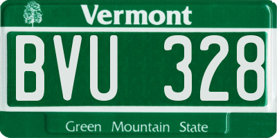 VT license plate BVU328
