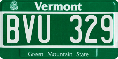 VT license plate BVU329