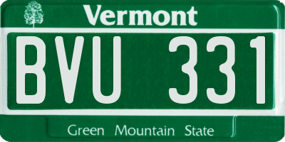 VT license plate BVU331