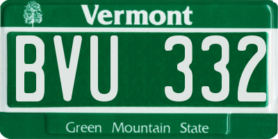 VT license plate BVU332