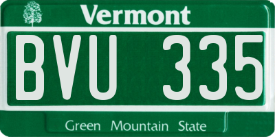 VT license plate BVU335