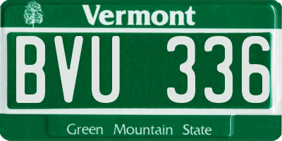 VT license plate BVU336