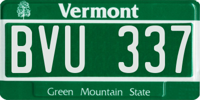VT license plate BVU337
