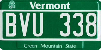VT license plate BVU338