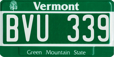 VT license plate BVU339