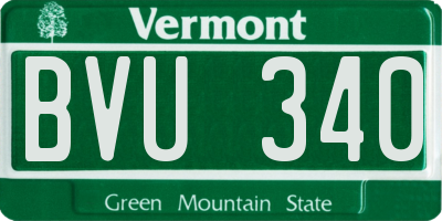 VT license plate BVU340