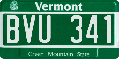 VT license plate BVU341