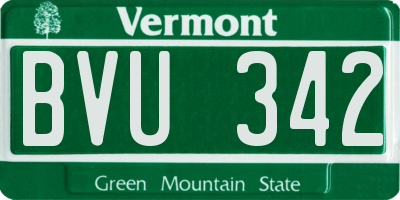VT license plate BVU342