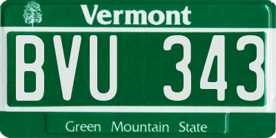 VT license plate BVU343
