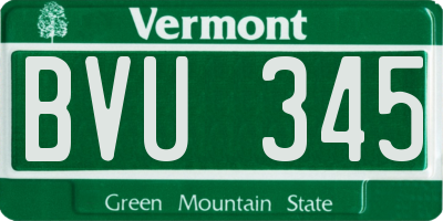 VT license plate BVU345