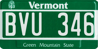 VT license plate BVU346