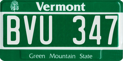 VT license plate BVU347