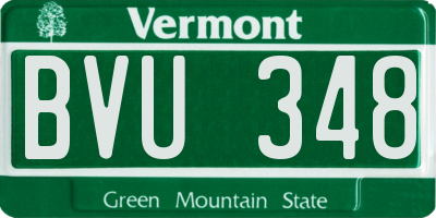 VT license plate BVU348