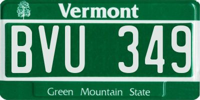 VT license plate BVU349