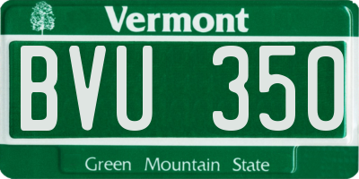 VT license plate BVU350