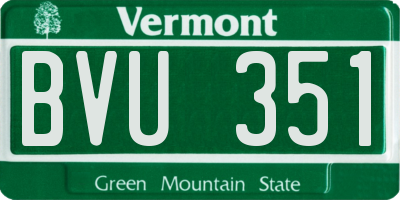 VT license plate BVU351
