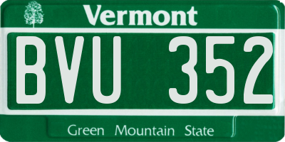 VT license plate BVU352