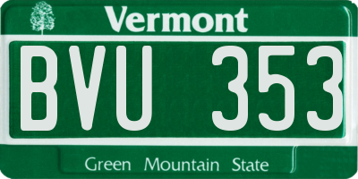 VT license plate BVU353