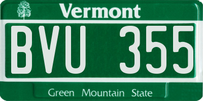 VT license plate BVU355