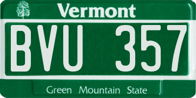 VT license plate BVU357